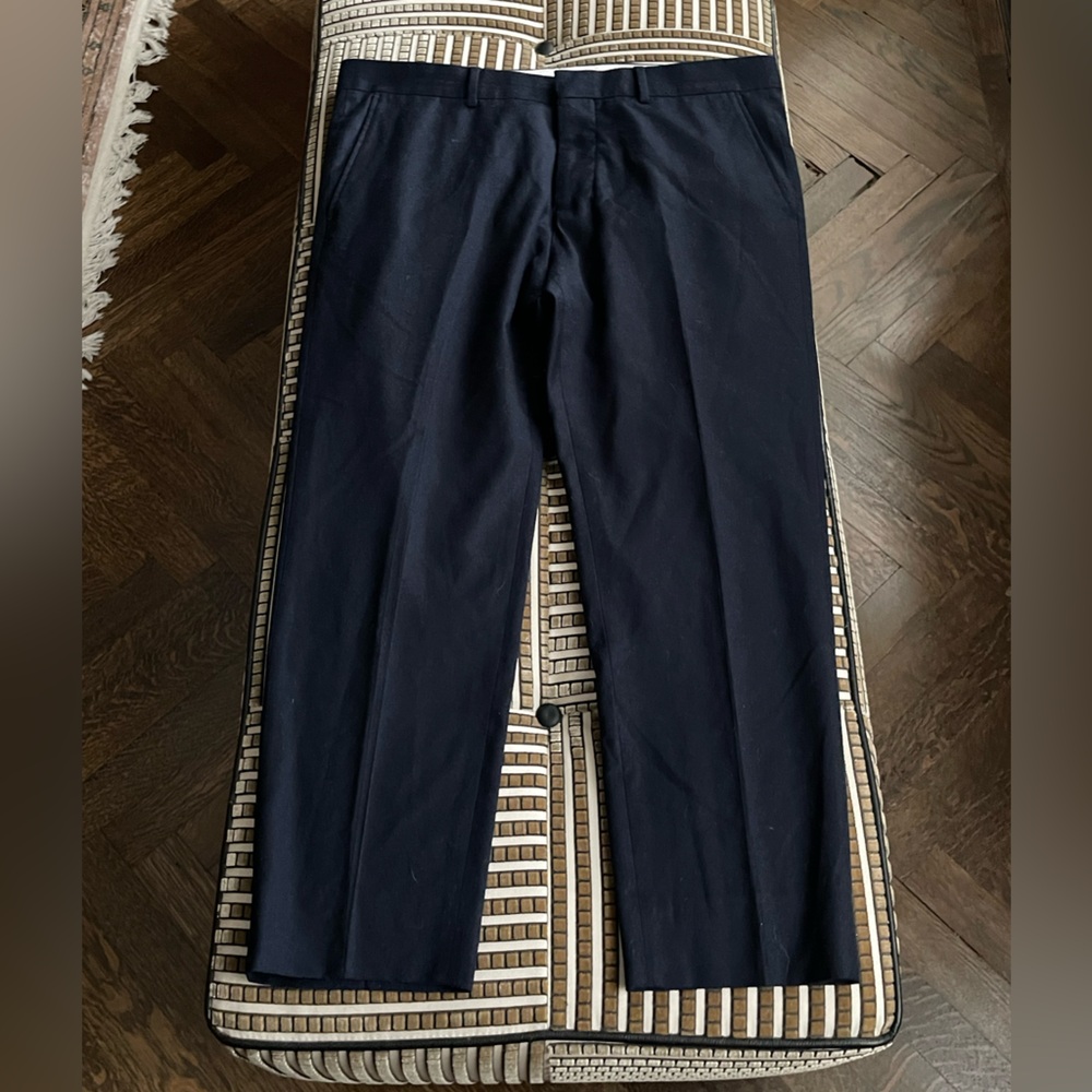 Ami Dark Blue Virgin Wool Pants